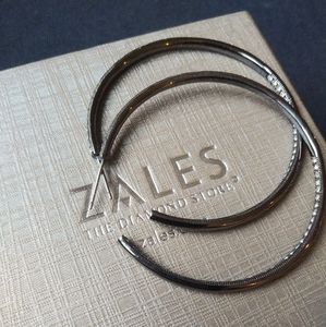 Black iridium Crystal hoops from Zales